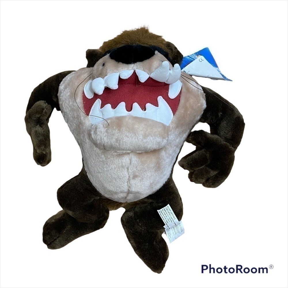 Vintage Tasmanian Devil Plush NWT Looney Tunes Taz Brown Stuffed Animal Kids Toy